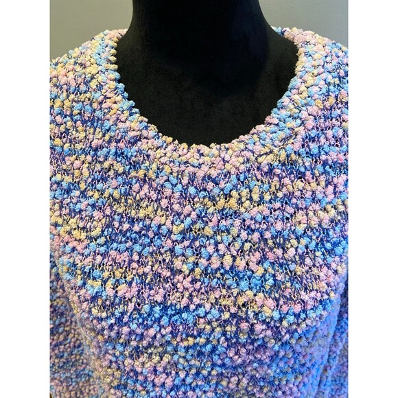 Love More Sweater Pink Purple Blue “Popcorn “ Look Size Large GORGEOUS! - Picture 3 of 11